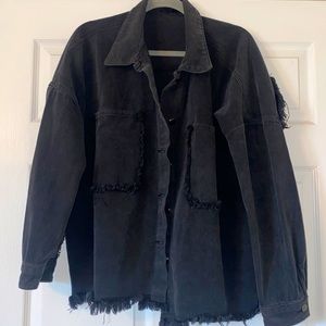 Faded Wash Black Denim Jacket